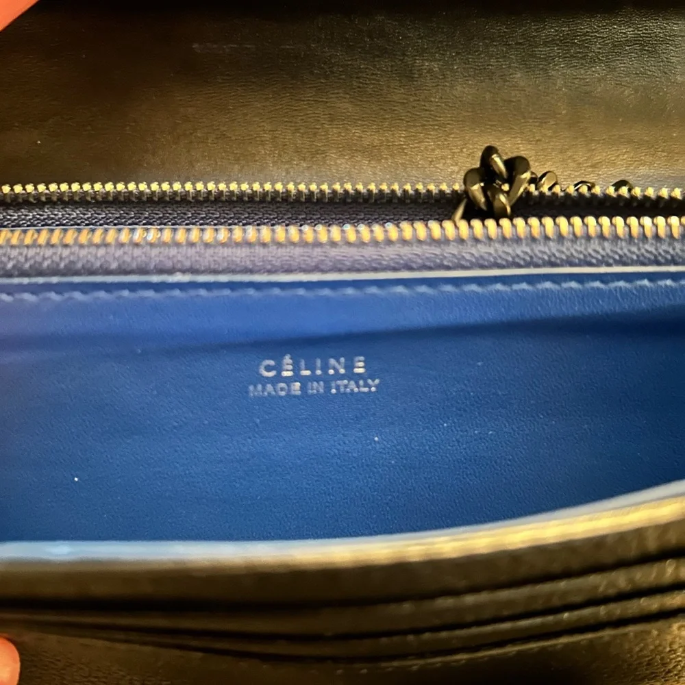 Celine Black and Blue Leather Wallet - Picture 10 of 10